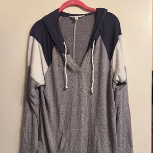 Market and Spruce Gray and purple Hoodie Size Large
